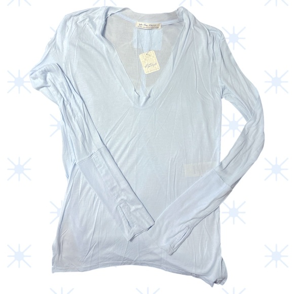 Free People Fresh and Clean long sleeve top in Sub Zero (pale light blue). NWT - Picture 6 of 8